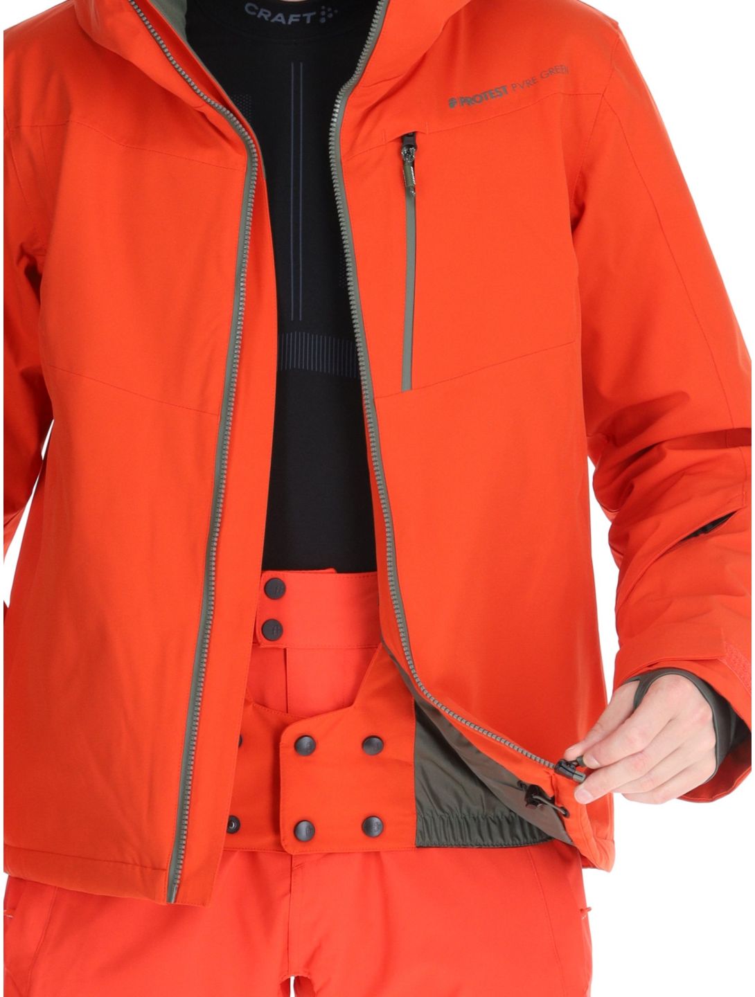 Protest, PRTBARRIC veste de ski hommes Burnt Oran orange 