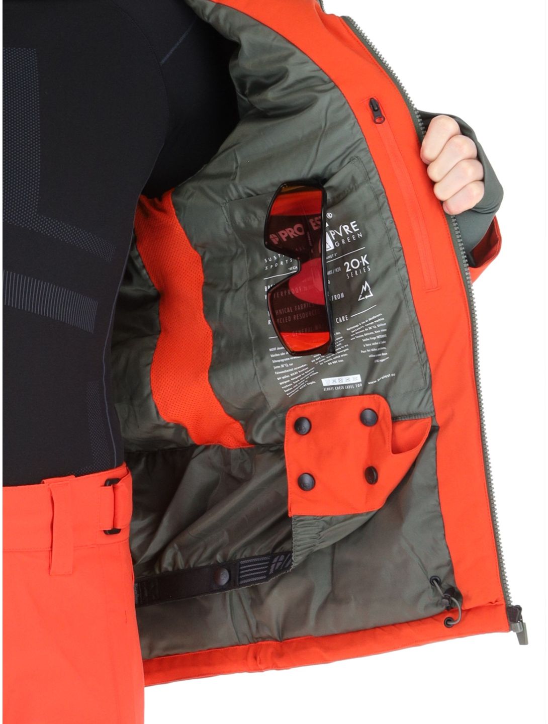 Protest, PRTBARRIC veste de ski hommes Burnt Oran orange 