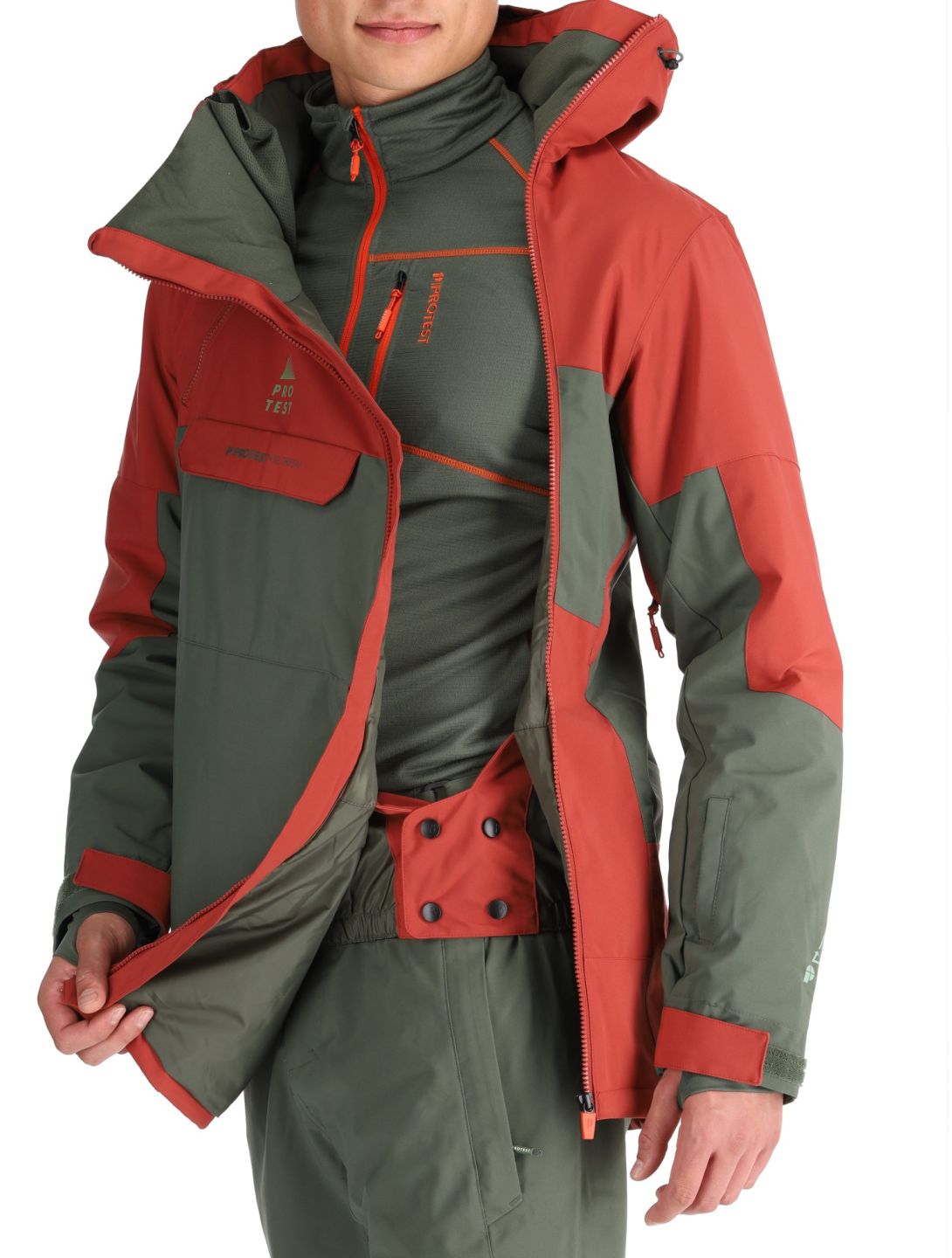 Protest, PRTDAZZLE veste de ski hommes Barn Red rouge, vert 