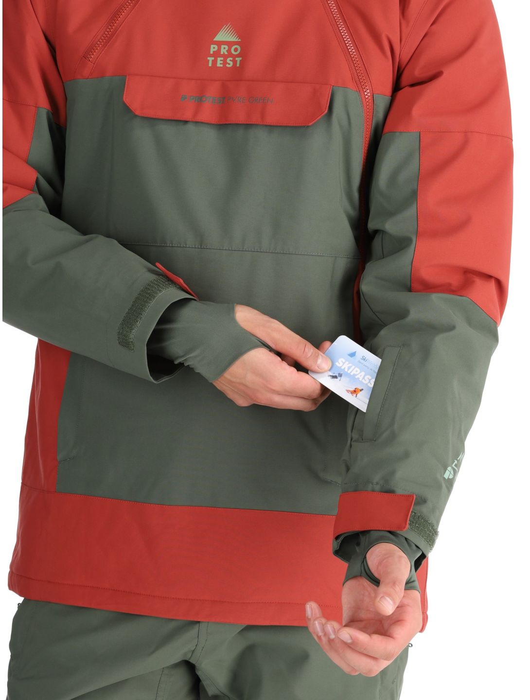 Protest, PRTDAZZLE veste de ski hommes Barn Red rouge, vert 