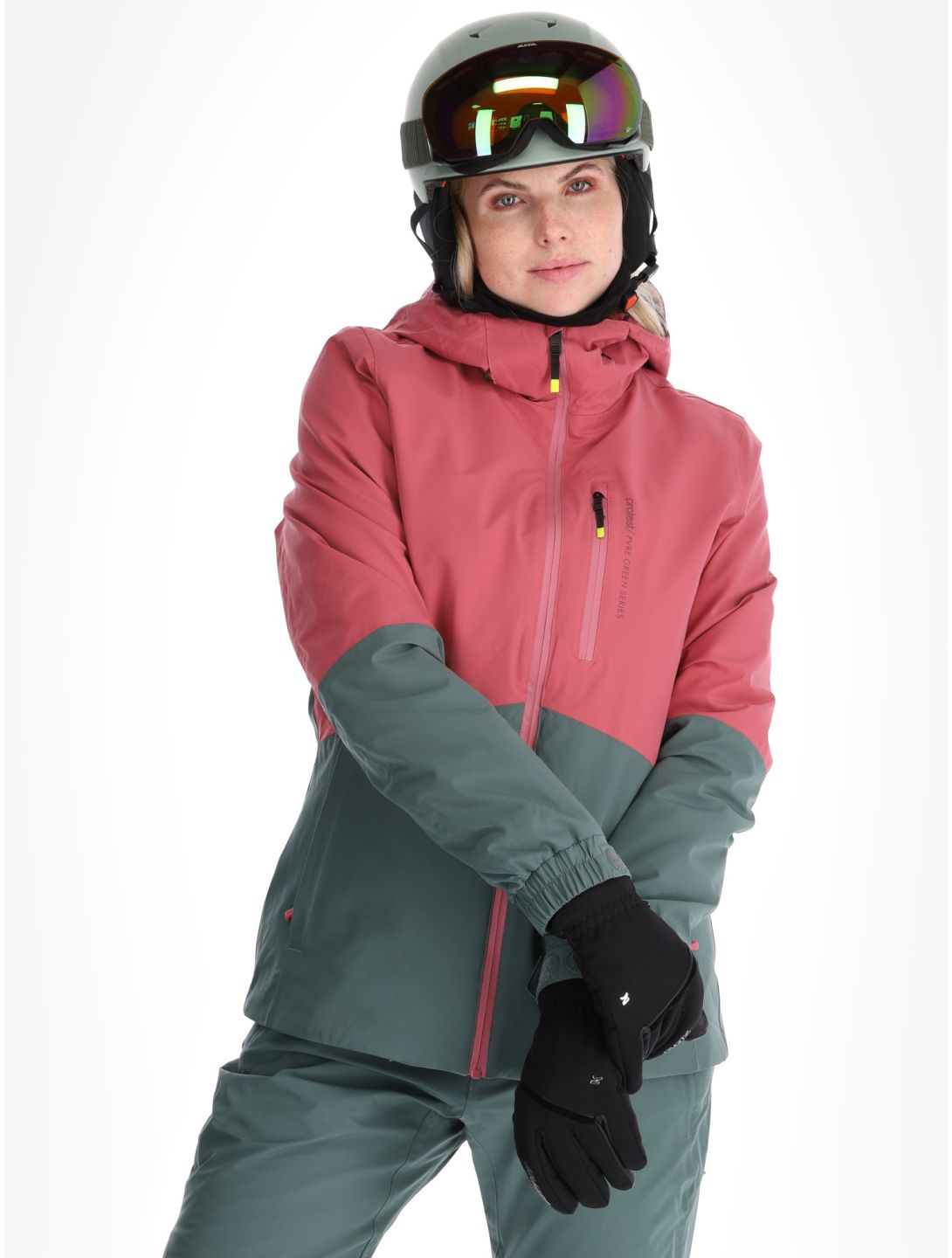 Protest, PRTDISK veste de ski femmes Rose Dust rose, vert 