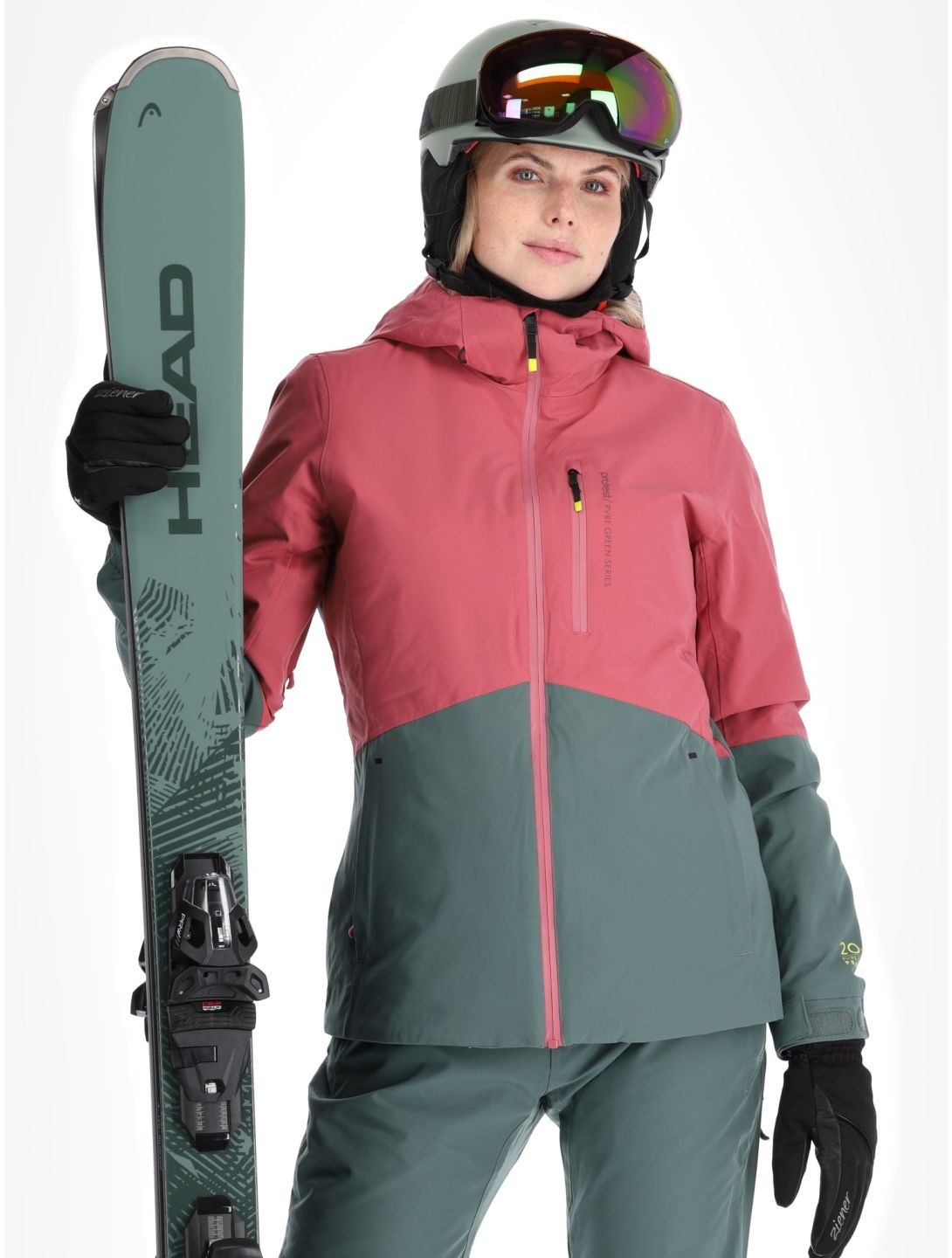 Protest, PRTDISK veste de ski femmes Rose Dust rose, vert 