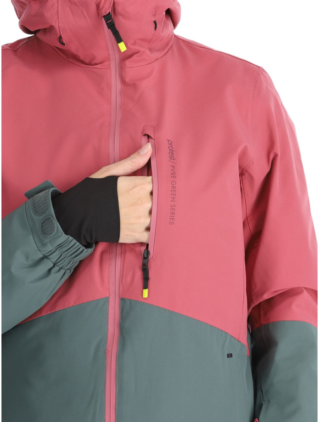 Protest, PRTDISK veste de ski femmes Rose Dust rose, vert 