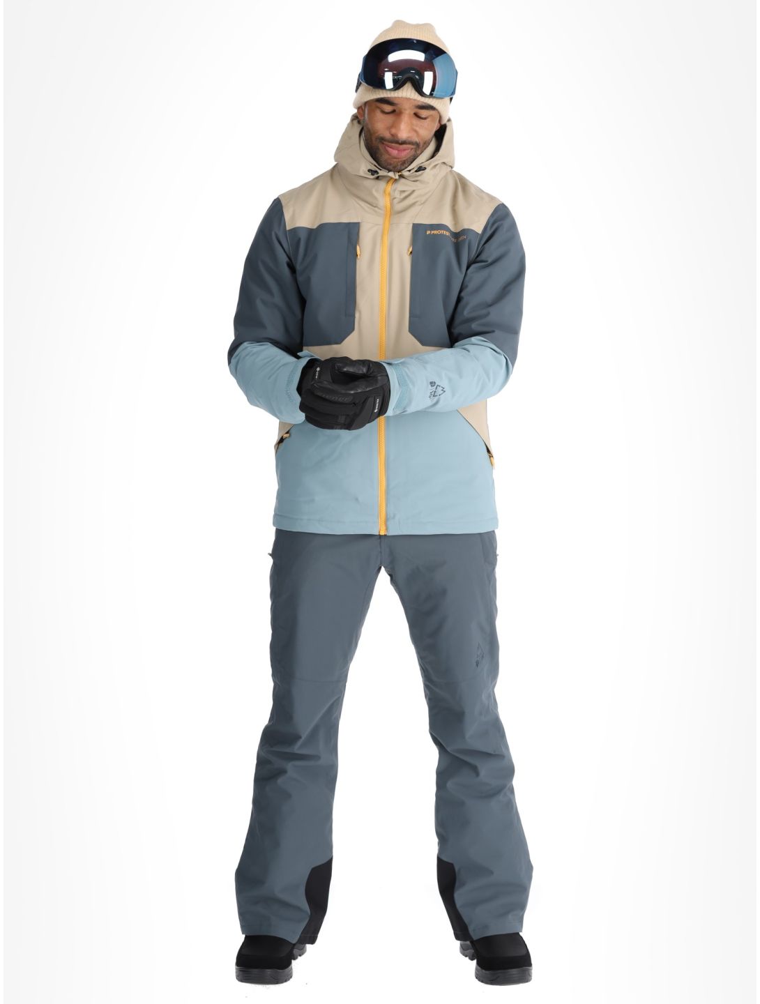 Protest, PRTENSTONE veste de ski hommes Steel Blue beige, bleu 