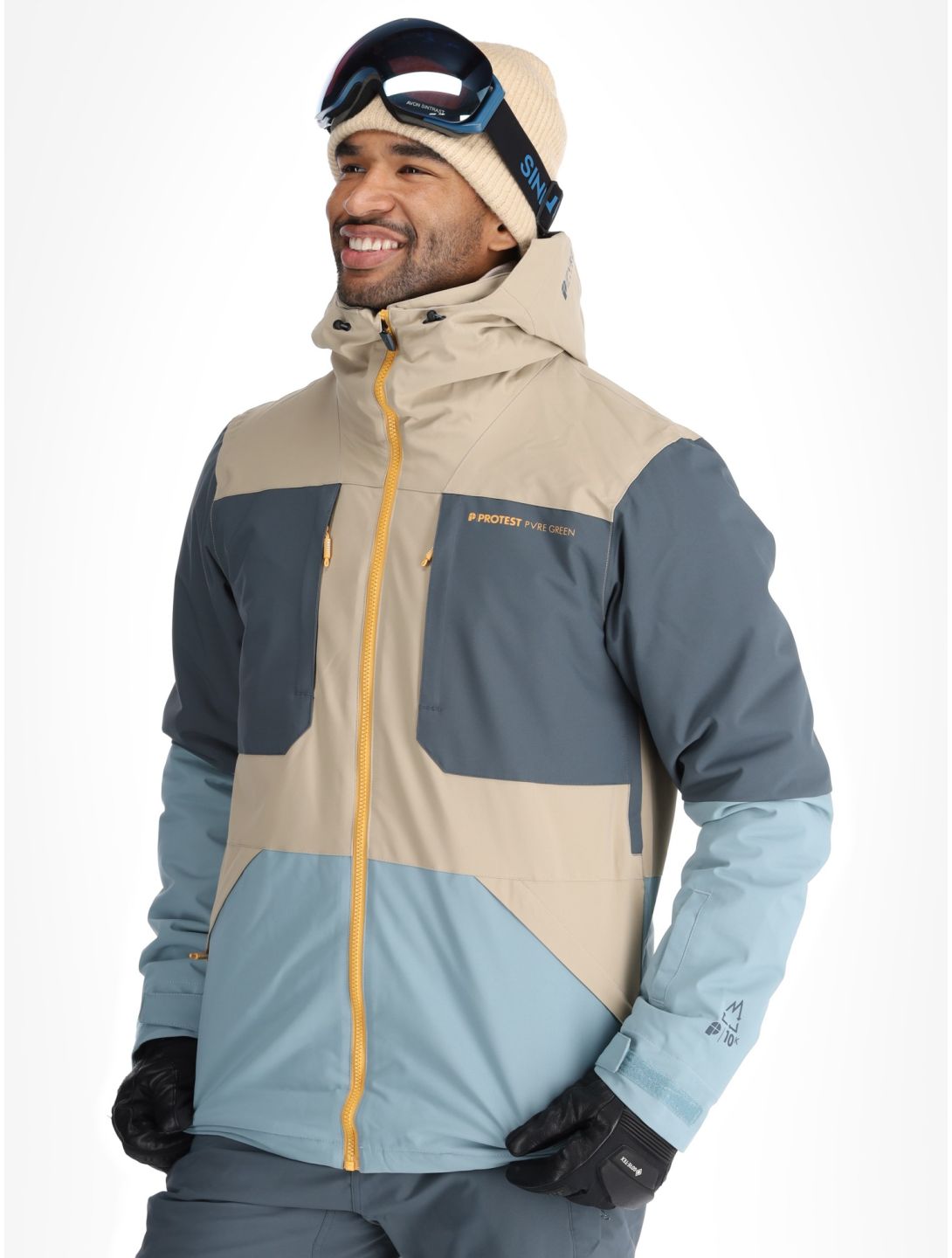 Protest, PRTENSTONE veste de ski hommes Steel Blue beige, bleu 