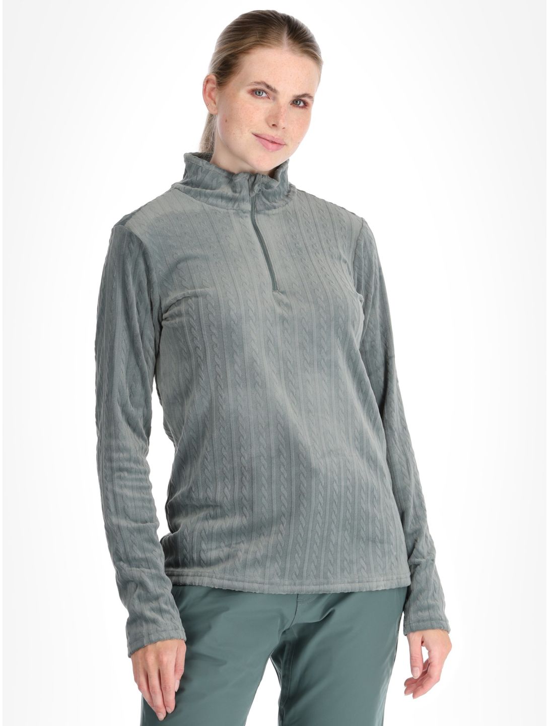 Protest, PRTGAIL 1/4 zip pull de ski femmes Evergreen vert 