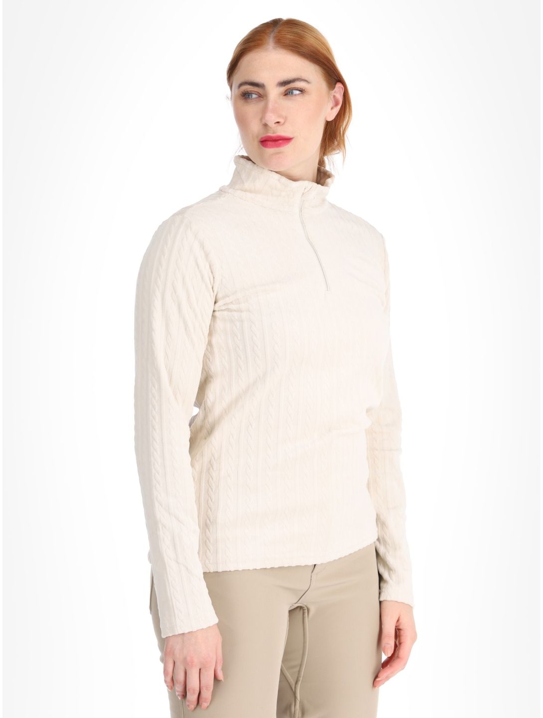 Protest, PRTGAIL 1/4 zip pull de ski femmes Kitoff White blanc 