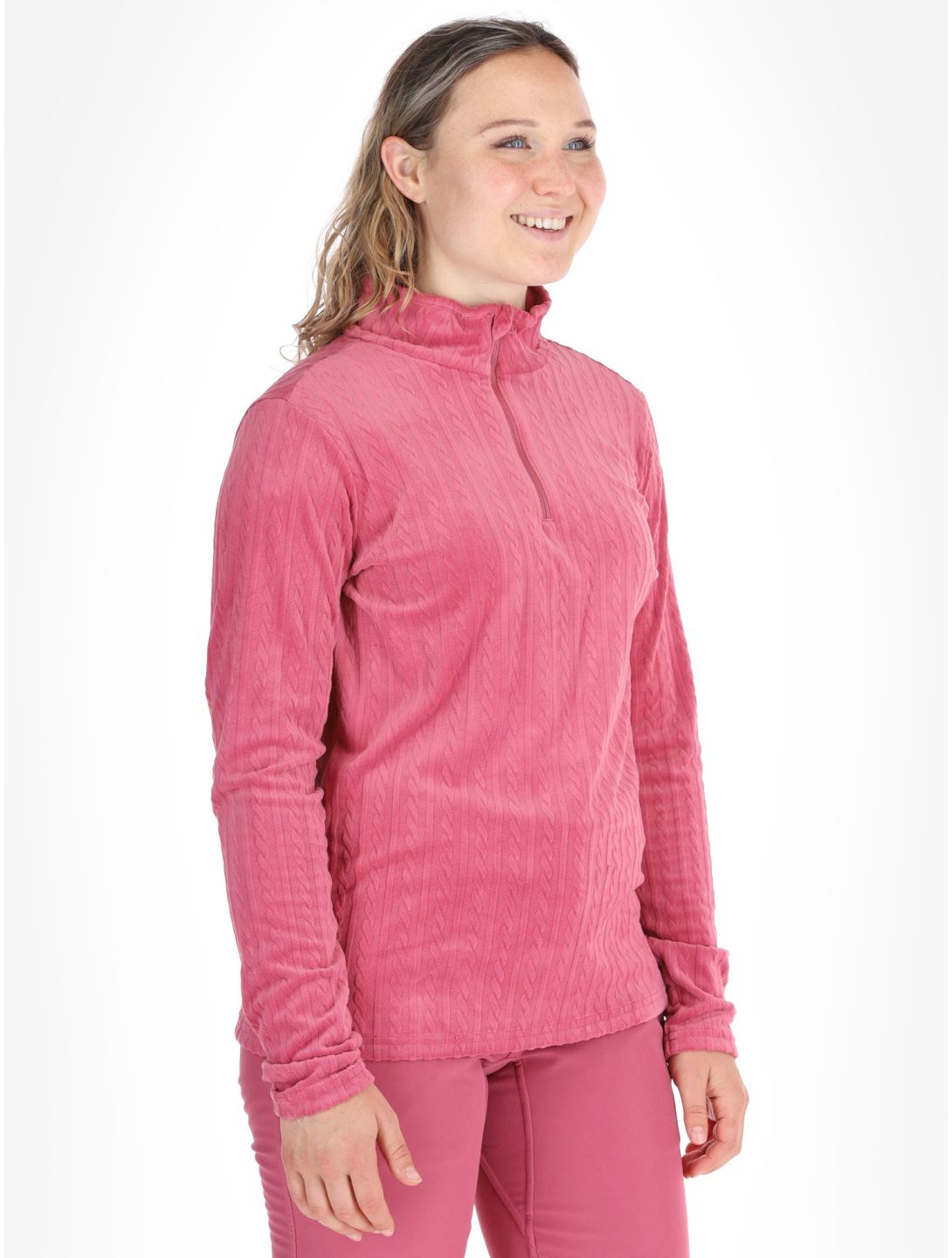 Protest, PRTGAIL 1/4 zip pull de ski femmes Rose Dust rose 