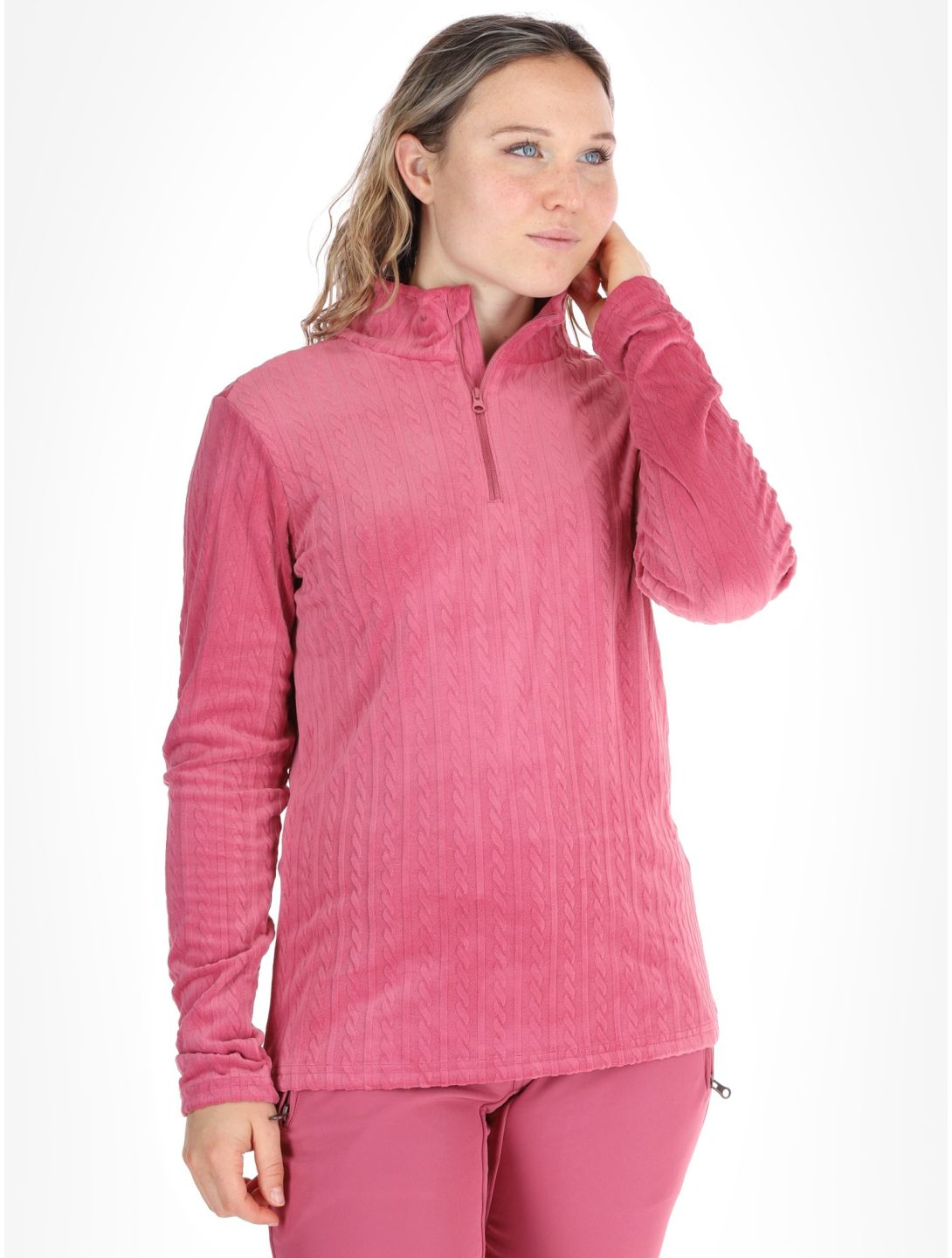 Protest, PRTGAIL 1/4 zip pull de ski femmes Rose Dust rose 