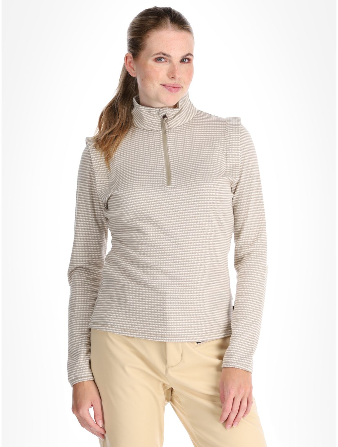 Protest, PRTIVORY 1/4 zip pull de ski femmes Bamboo Beige beige 