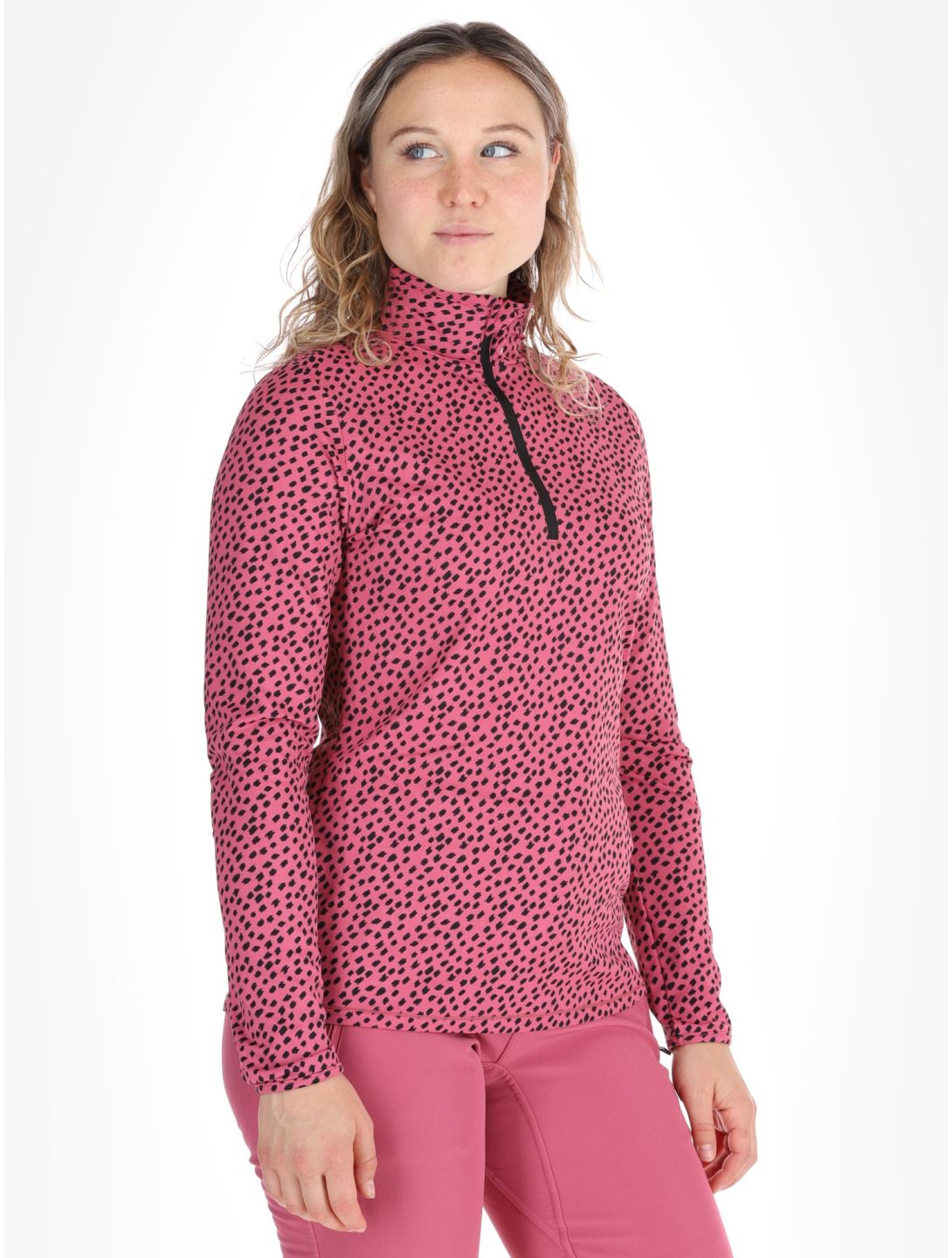 Protest, PRTKACEY 1/4 zip pull de ski femmes Rose Dust rose 