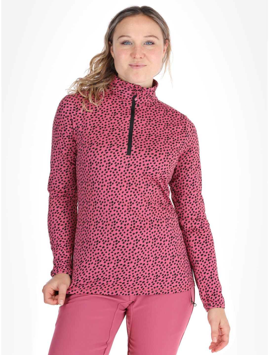 Protest, PRTKACEY 1/4 zip pull de ski femmes Rose Dust rose 