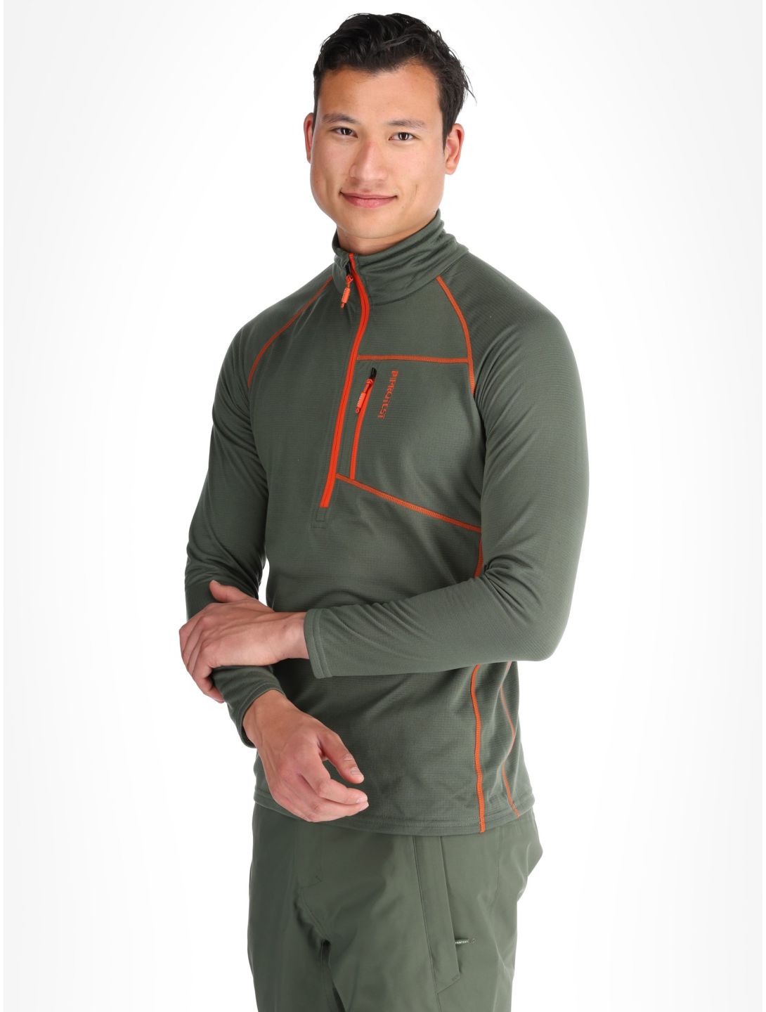 Protest, PRTKODY 1/4 zip pull de ski hommes Thyme vert 