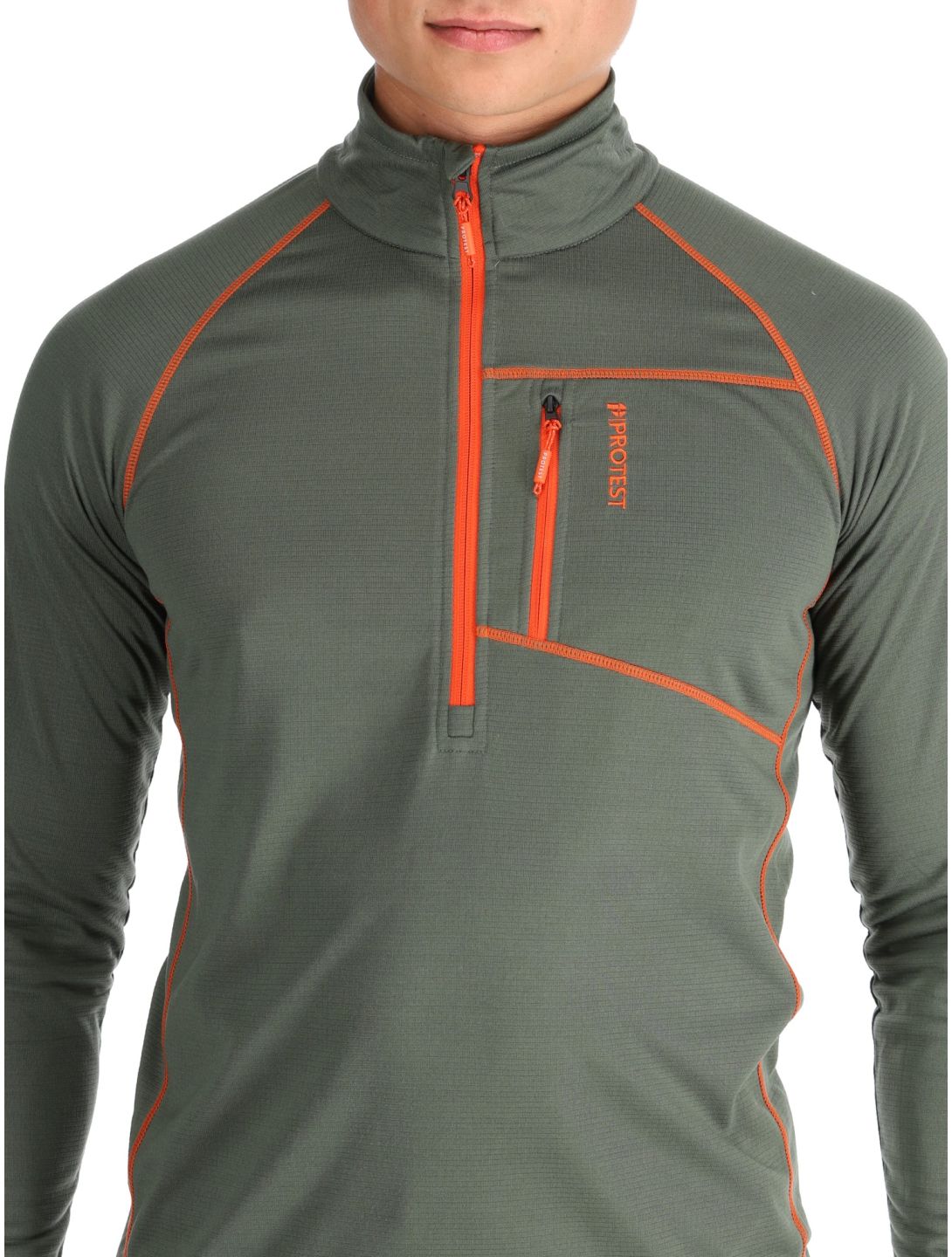 Protest, PRTKODY 1/4 zip pull de ski hommes Thyme vert 