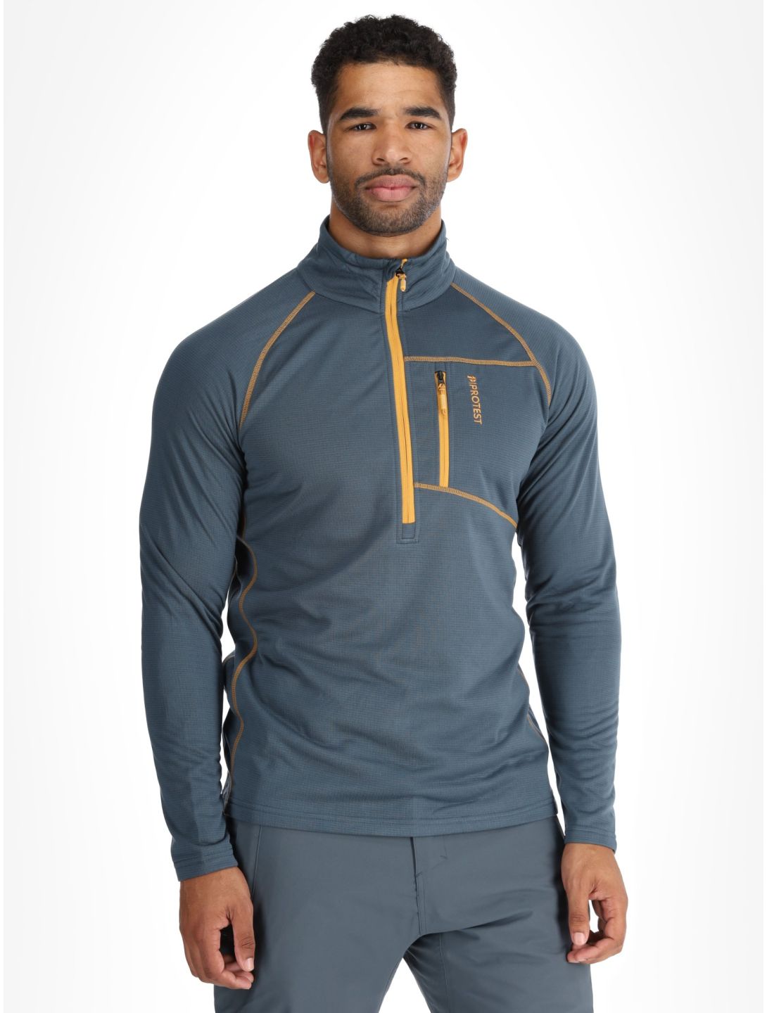 Protest, PRTKODY 1/4 zip pull de ski hommes Yale Blue bleu 