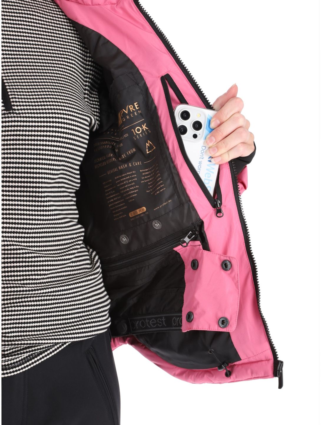 Protest, PRTLUCID veste de ski femmes Foxy Pink rose 