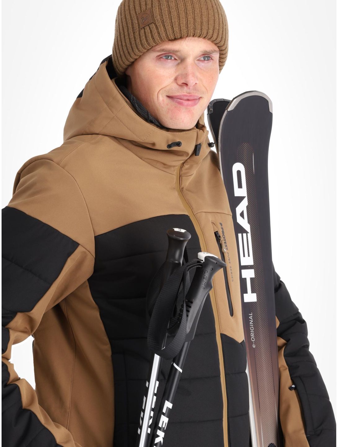 Protest, Prtmount veste de ski hommes Sandy Brown brun 