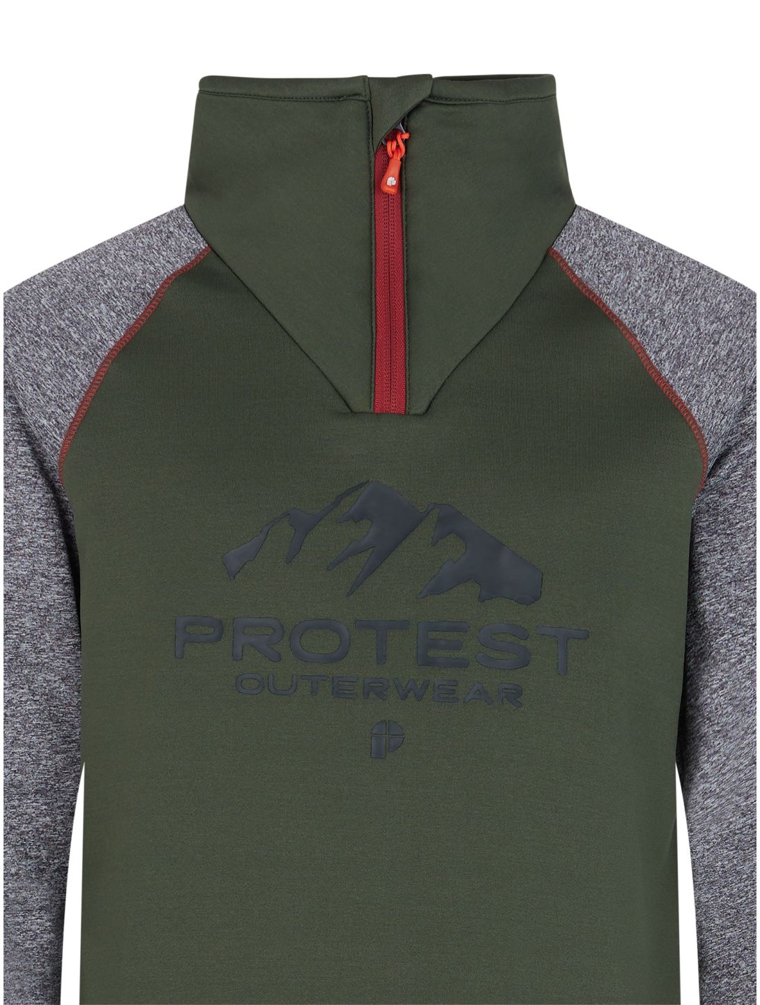 Protest, PRTRAF JR 1/4 zip pull de ski enfants Thyme gris, vert 