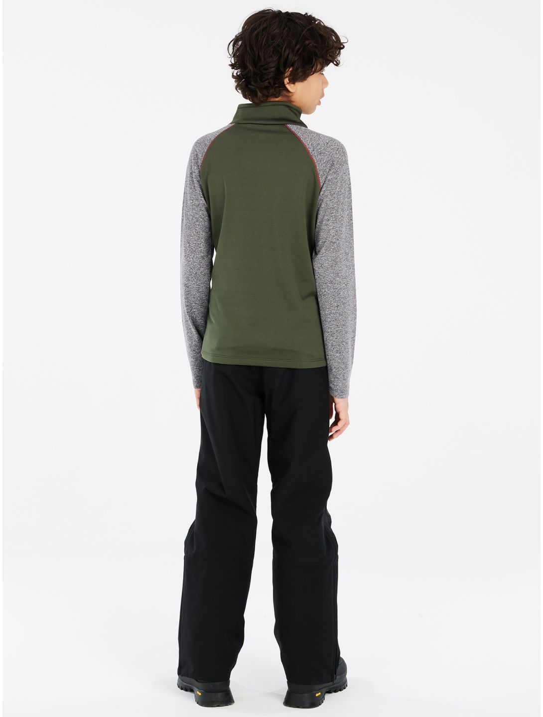 Protest, PRTRAF JR 1/4 zip pull de ski enfants Thyme gris, vert 