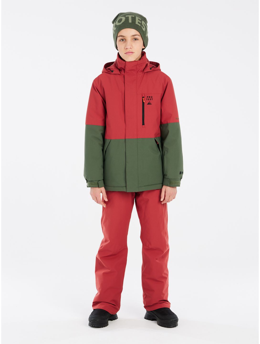 Protest, PRTSAVER JR veste de ski enfants Barn Red rouge, vert 