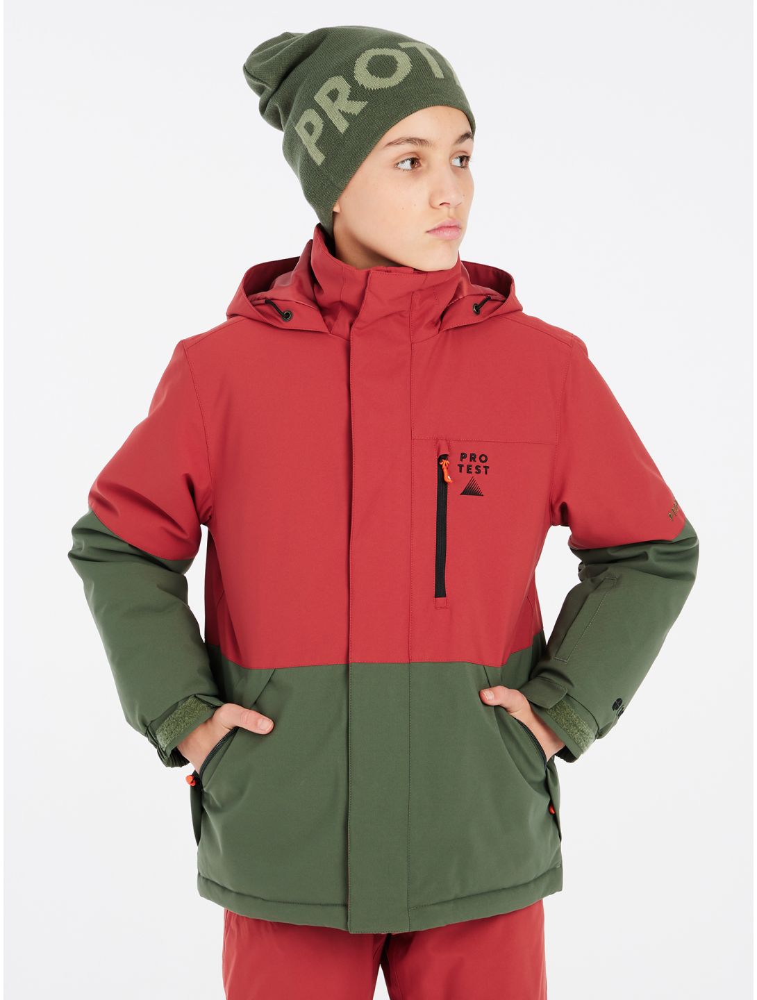 Protest, PRTSAVER JR veste de ski enfants Barn Red rouge, vert 