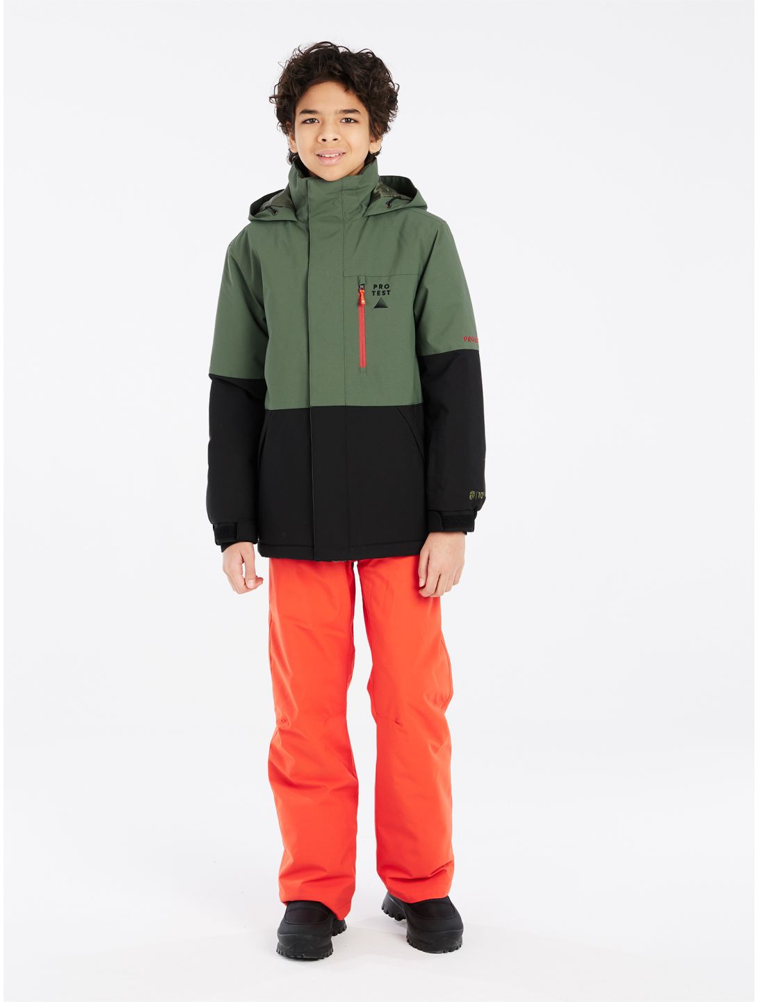 Protest, PRTSAVER JR veste de ski enfants Thyme noir, vert 