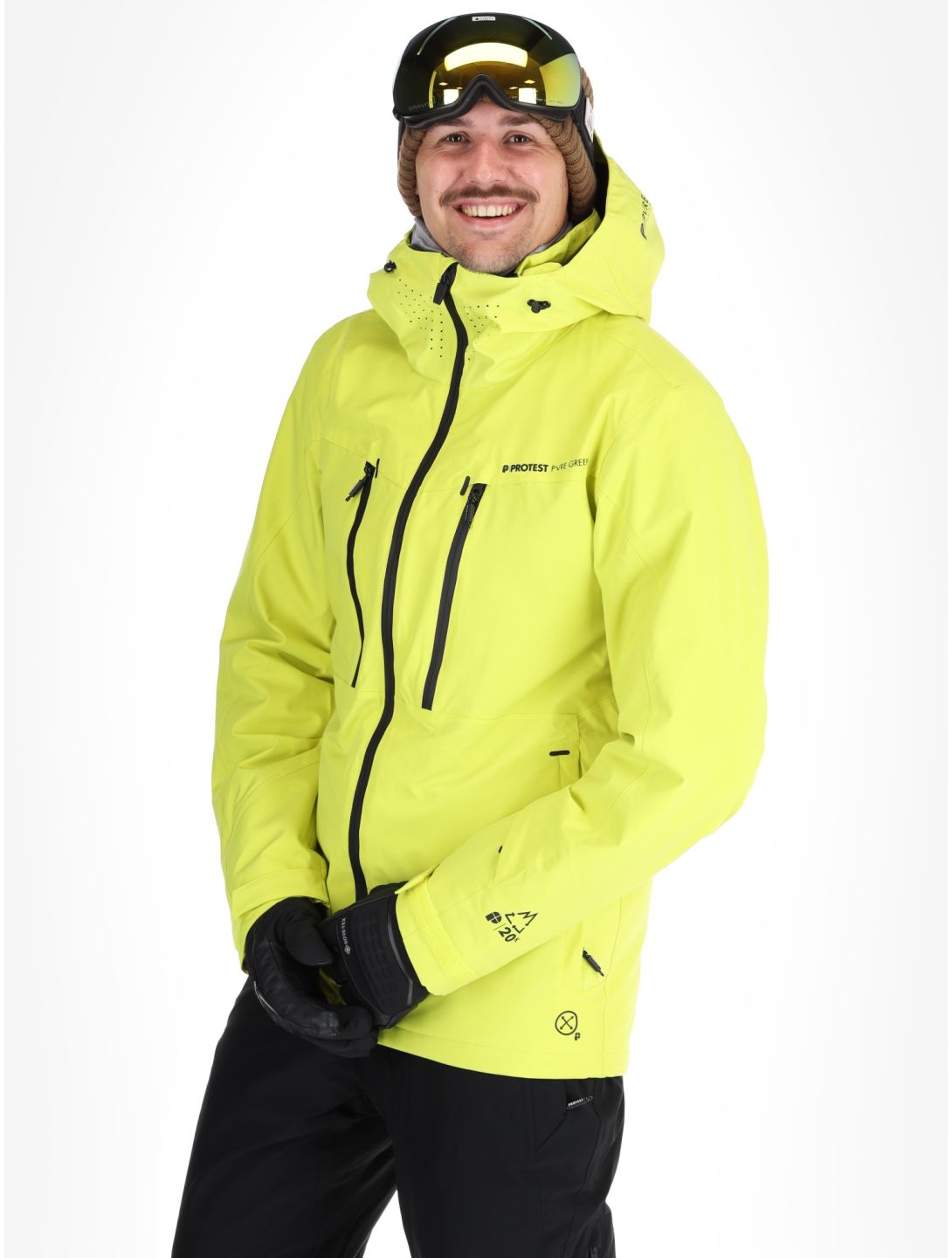 Protest, PRTTIMOTHY veste de ski hommes Limone jaune 