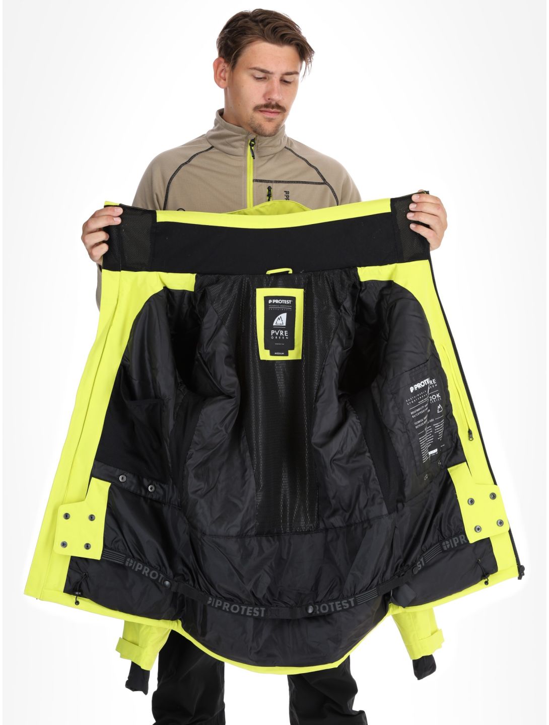 Protest, PRTTIMOTHY veste de ski hommes Limone jaune 