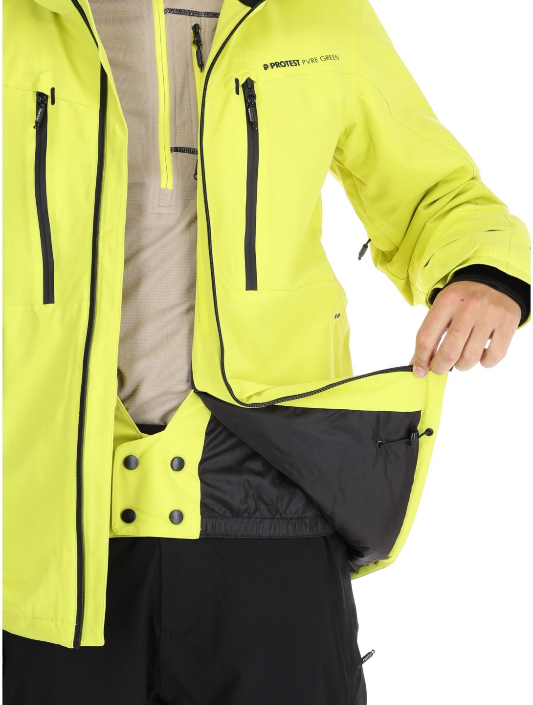 Protest, PRTTIMOTHY veste de ski hommes Limone jaune 