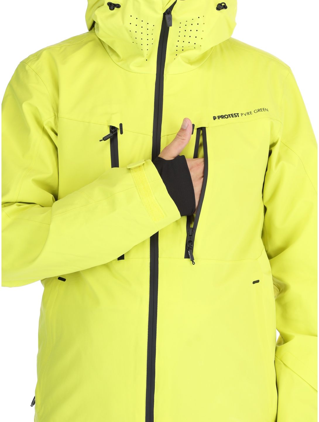 Protest, PRTTIMOTHY veste de ski hommes Limone jaune 