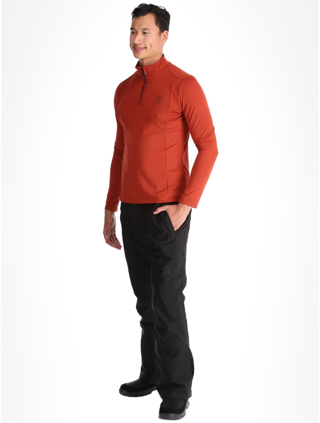 Protest, REWILL 1/4 zip top pull de ski hommes Barn Red rouge 