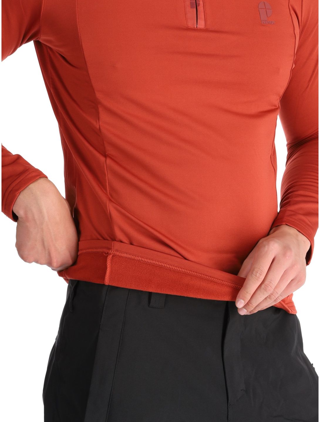 Protest, REWILL 1/4 zip top pull de ski hommes Barn Red rouge 