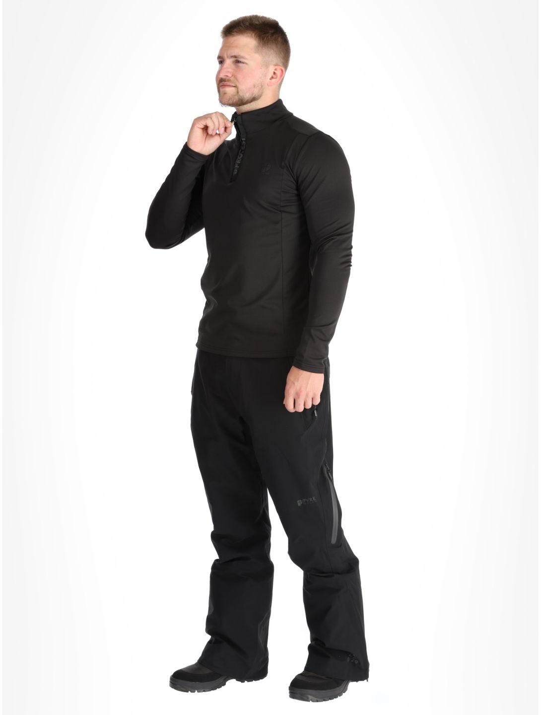 Protest, REWILL 1/4 zip top pull de ski hommes True Black noir 