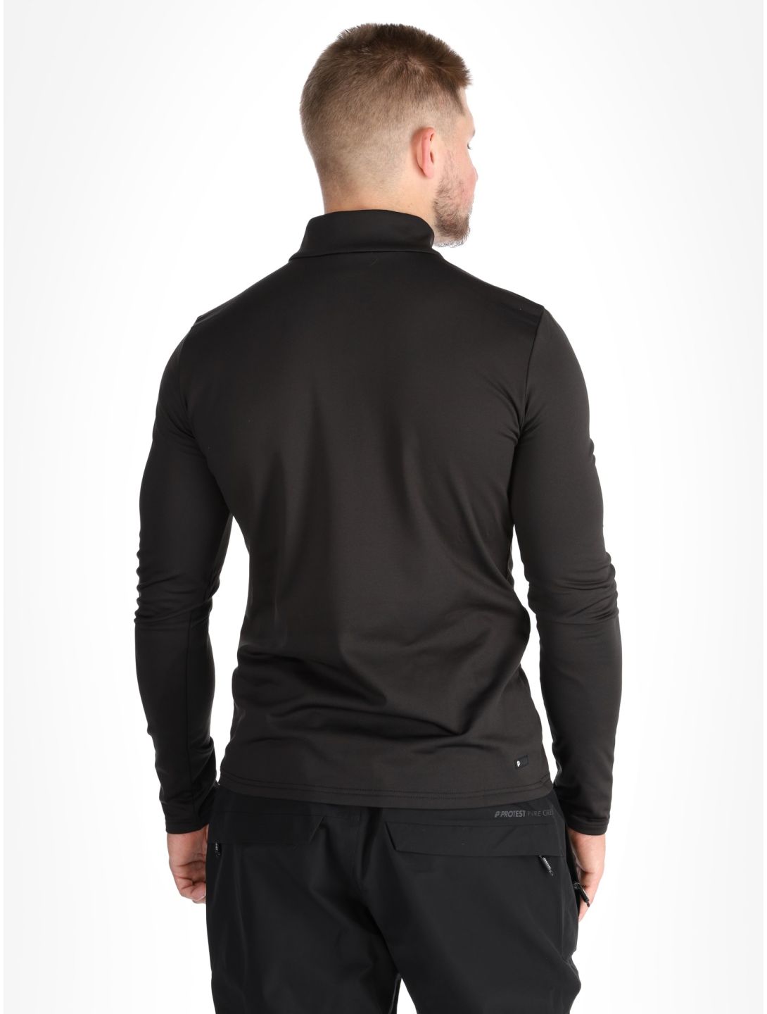 Protest, REWILL 1/4 zip top pull de ski hommes True Black noir 