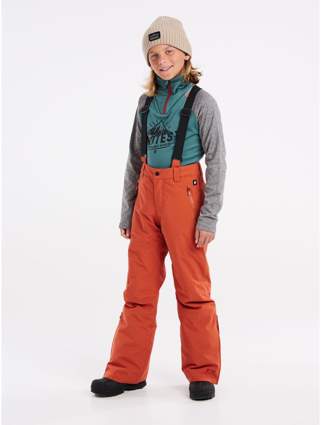 Protest, Spiket Jr pantalon de ski enfants Brick Orange orange 