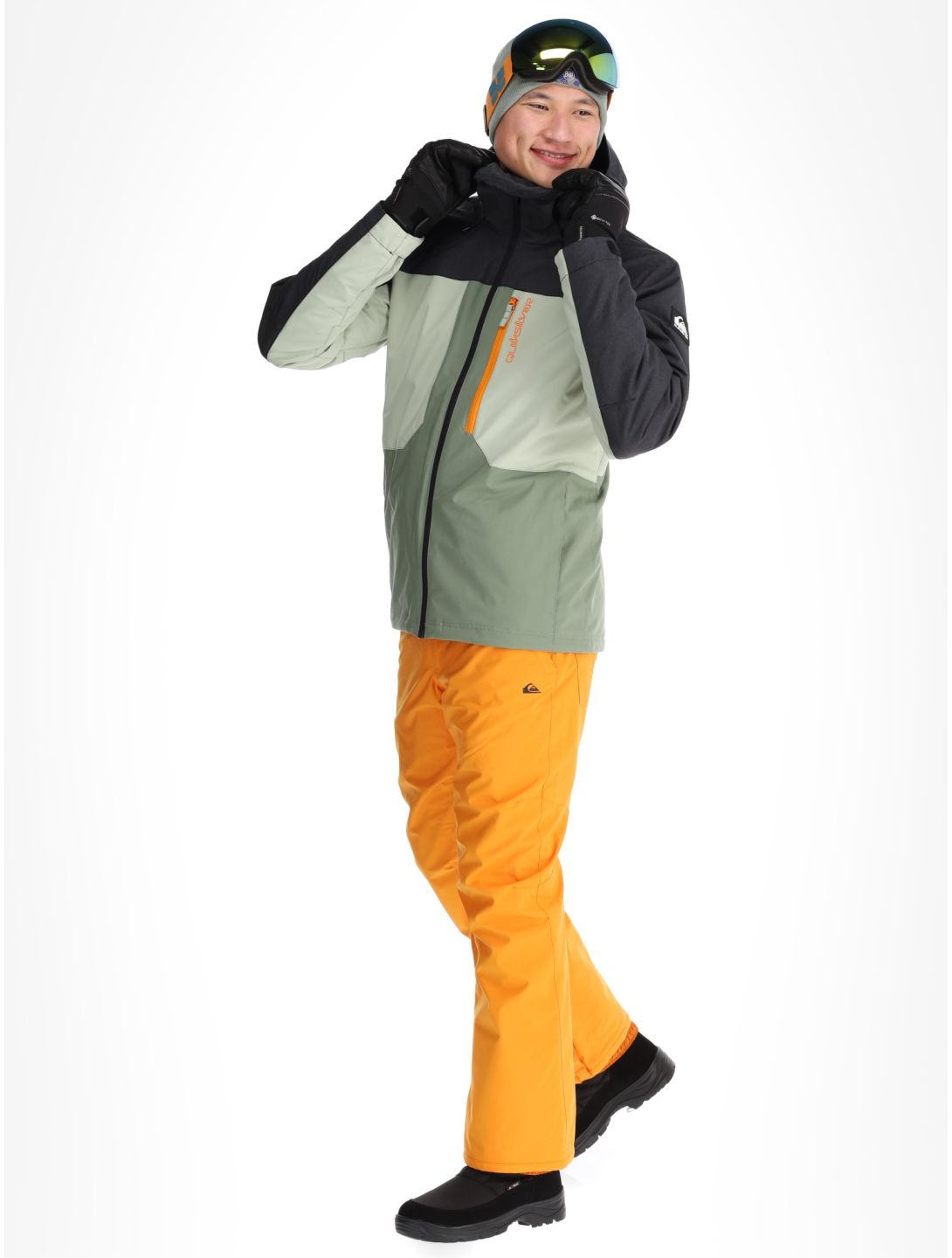 Quiksilver, Dawson veste de ski hommes Sea Spray noir, vert 