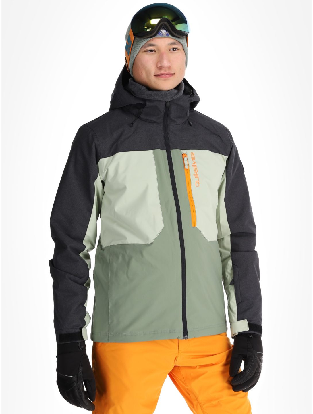 Quiksilver, Dawson veste de ski hommes Sea Spray noir, vert 