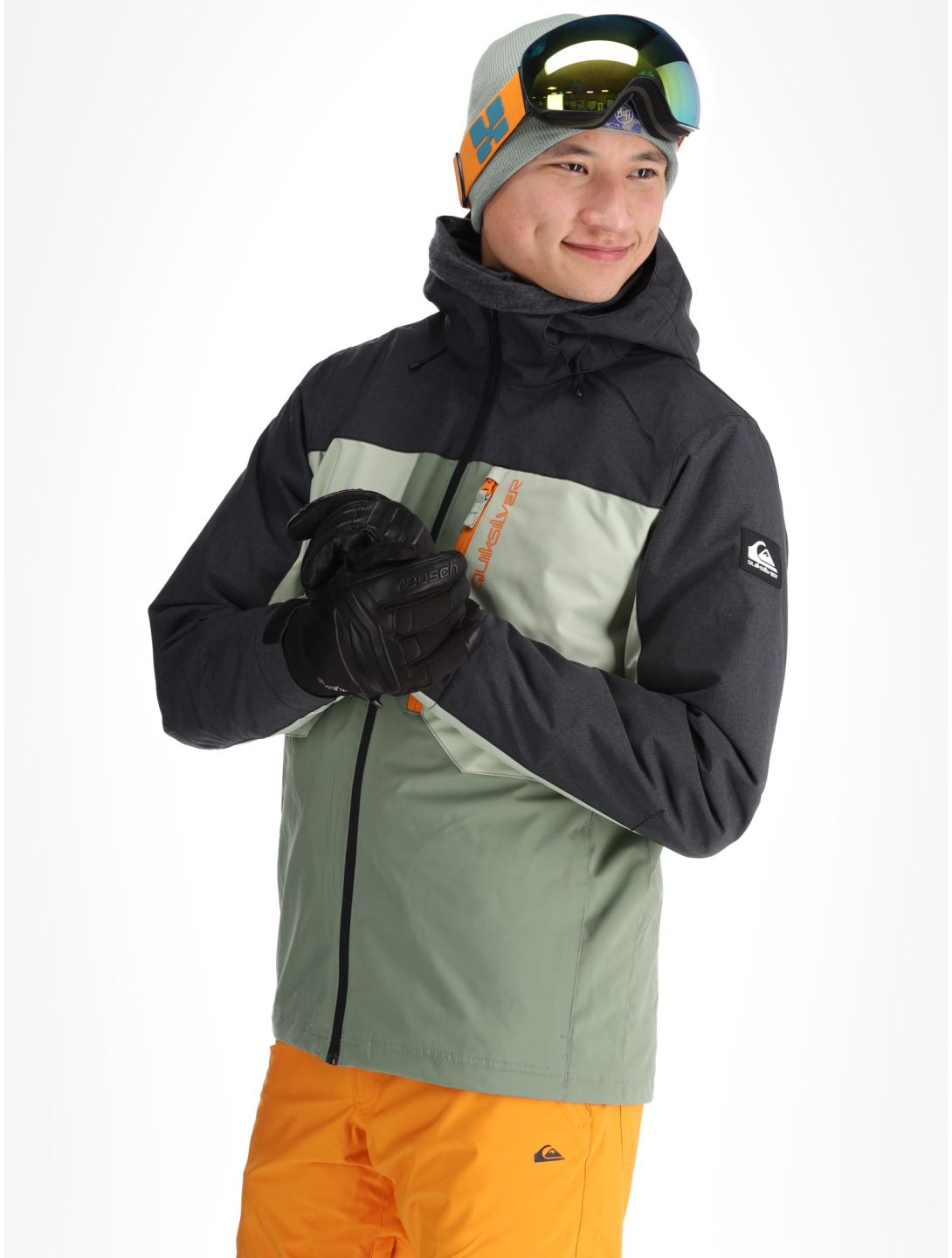 Quiksilver, Dawson veste de ski hommes Sea Spray noir, vert 