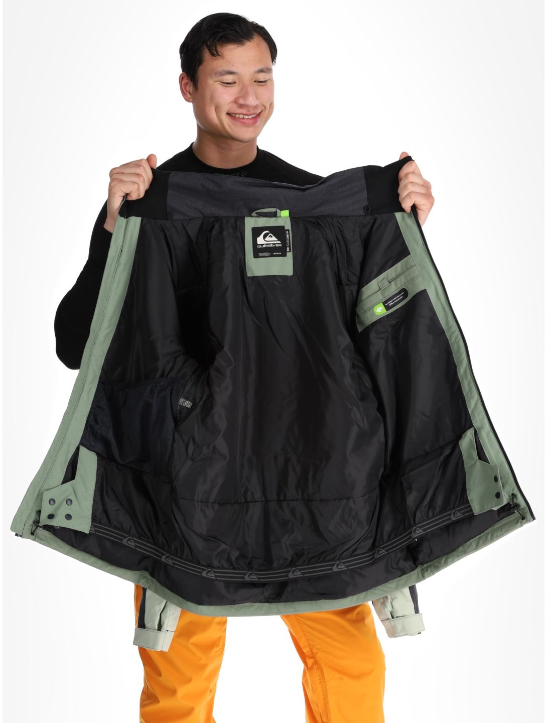 Quiksilver, Dawson veste de ski hommes Sea Spray noir, vert 