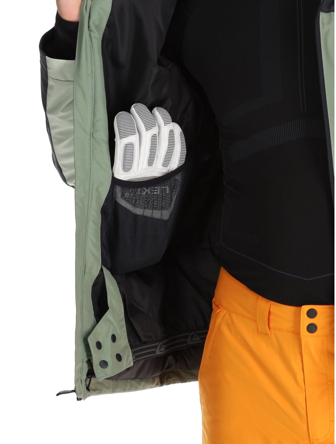 Quiksilver, Dawson veste de ski hommes Sea Spray noir, vert 