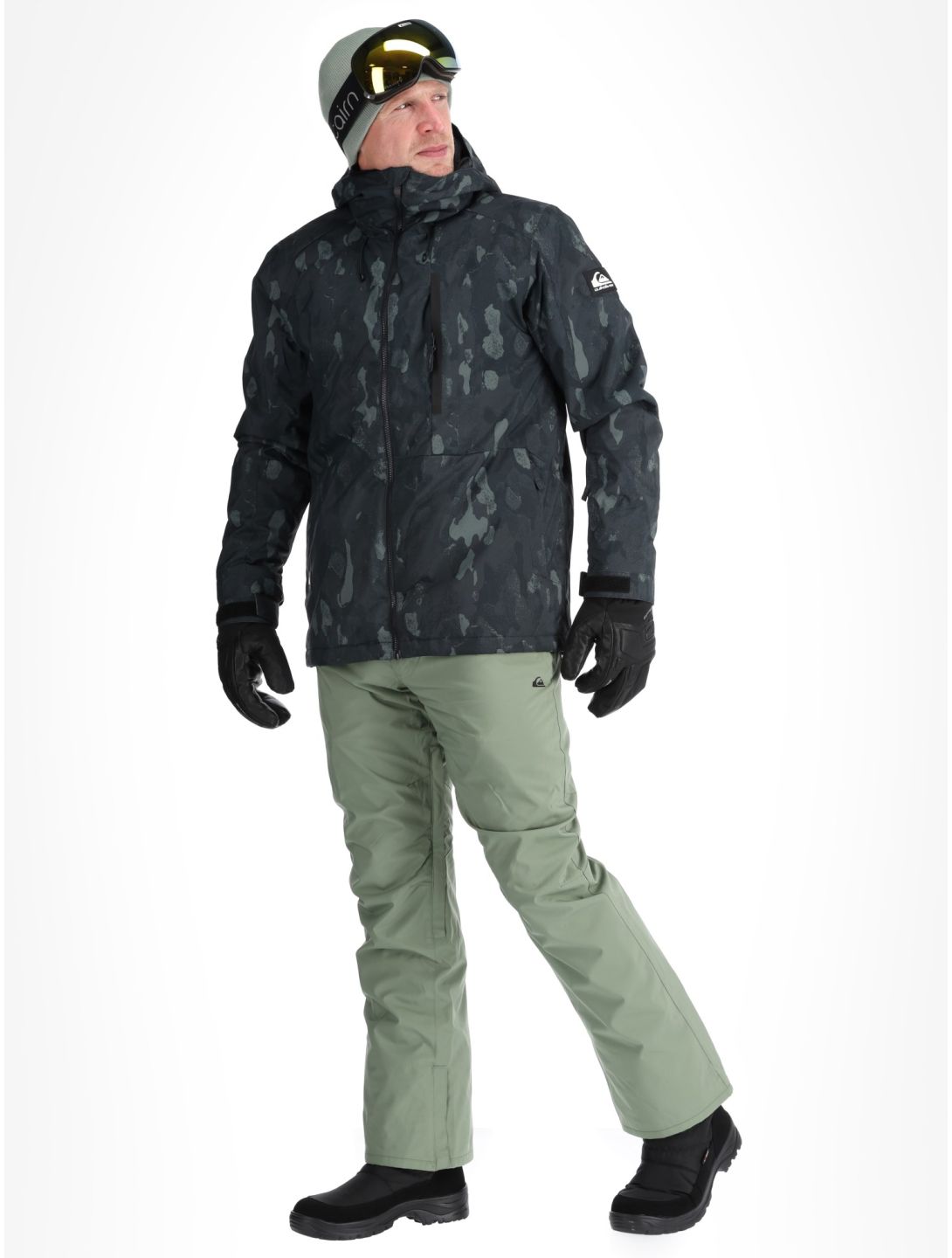 Quiksilver, Mission Printed veste de ski hommes Nature Zoom Dark Shadow noir 