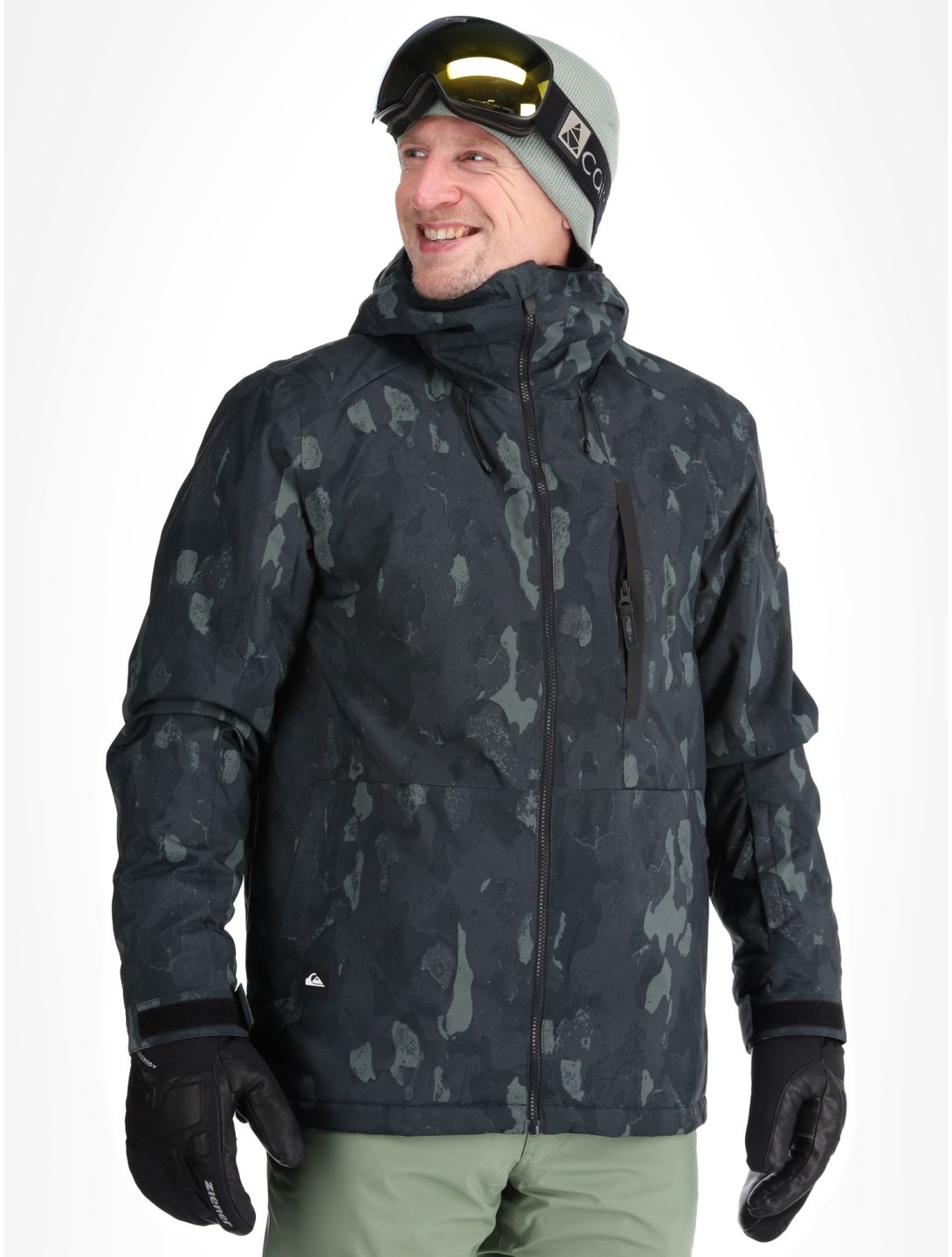 Quiksilver, Mission Printed veste de ski hommes Nature Zoom Dark Shadow noir 