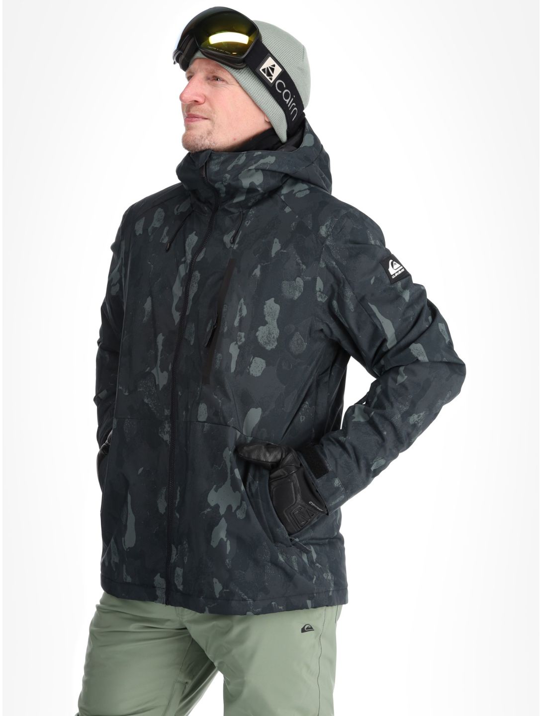 Quiksilver, Mission Printed veste de ski hommes Nature Zoom Dark Shadow noir 