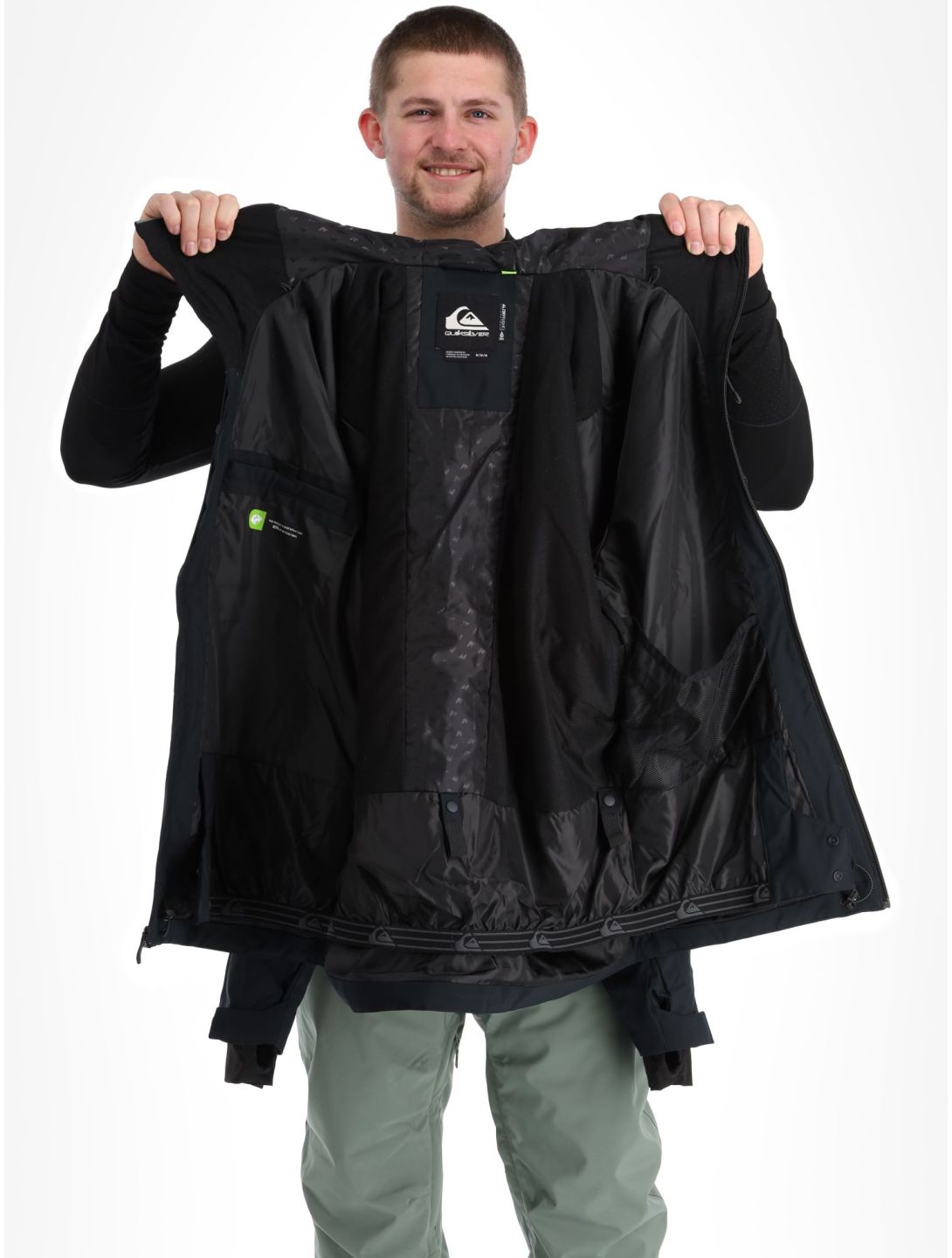 Quiksilver, Muldrow veste de ski hommes True Black noir, vert 