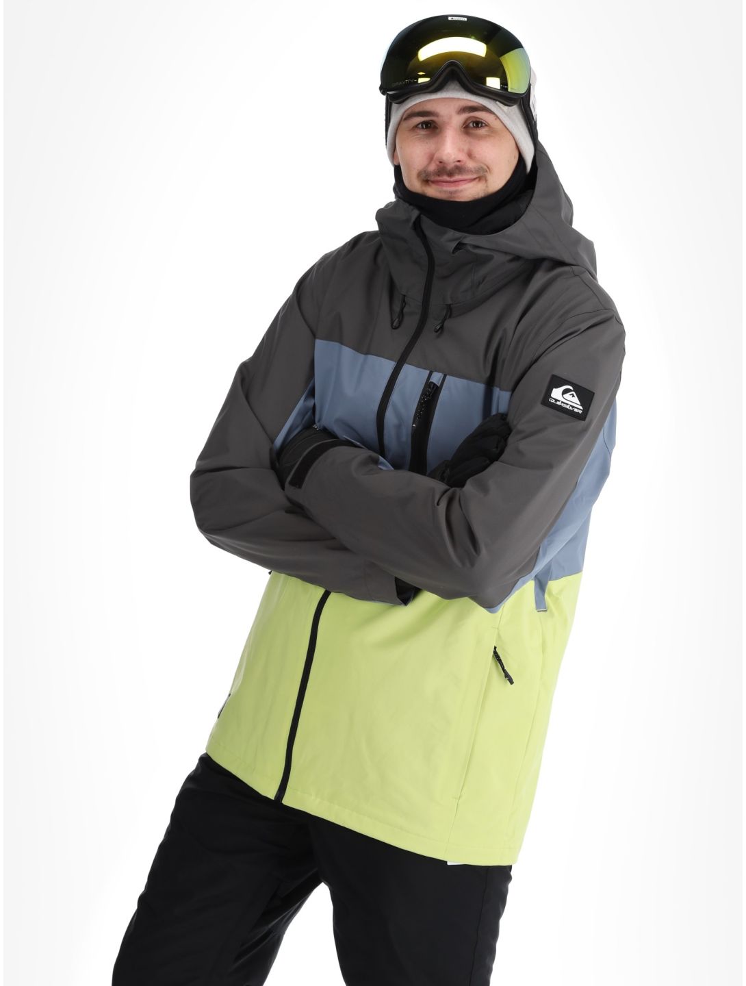 Quiksilver, Sycamore veste de ski hommes Dark Shadow bleu, gris, vert 