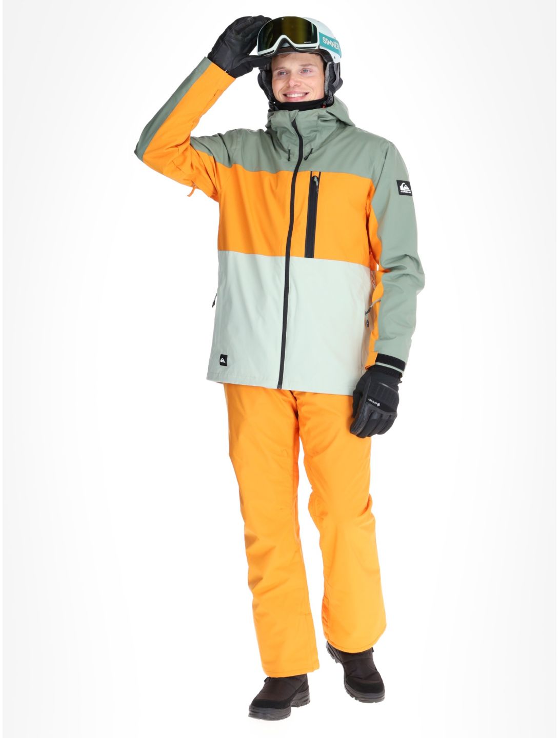 Quiksilver, Sycamore veste de ski hommes Sea Spray orange, vert 