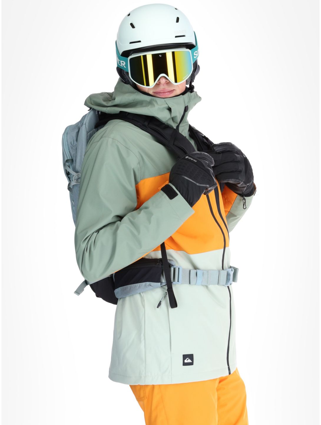 Quiksilver, Sycamore veste de ski hommes Sea Spray orange, vert 