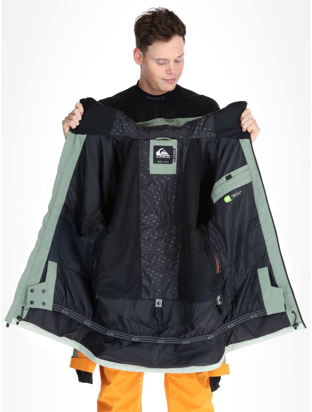 Quiksilver, Sycamore veste de ski hommes Sea Spray orange, vert 