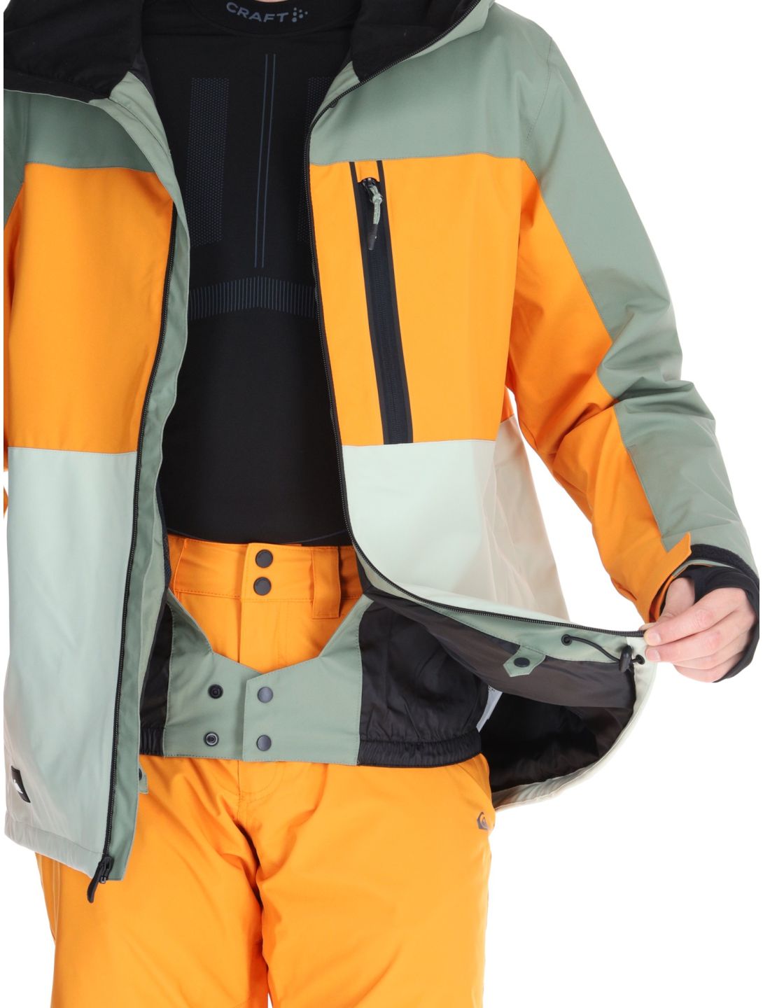 Quiksilver, Sycamore veste de ski hommes Sea Spray orange, vert 