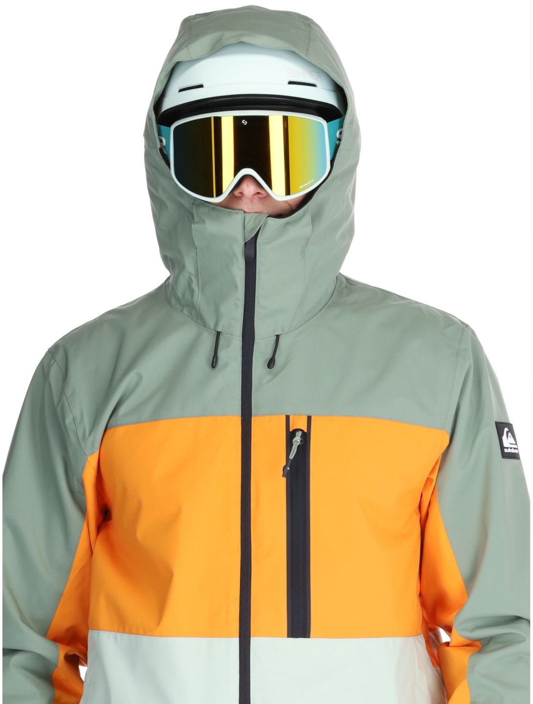 Quiksilver, Sycamore veste de ski hommes Sea Spray orange, vert 